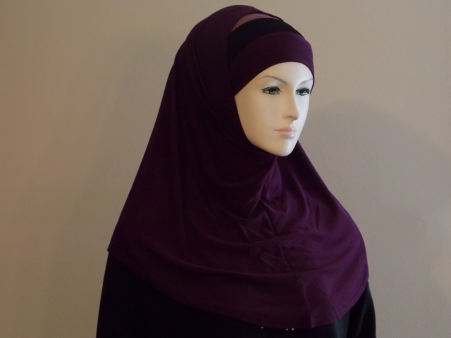 Pretty PurpleTriple Band undersacrf 2 piece hijab 22